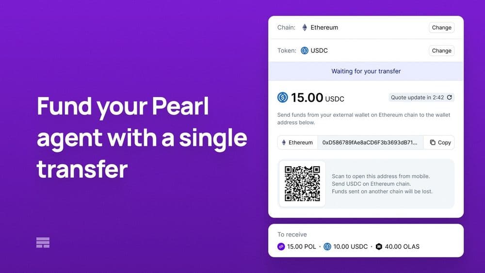 Fund your Pearl agent with a single transfer